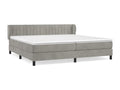 Upholstered bed base and mattress, light grey, 200x200cm, velvet, FJJQ05041