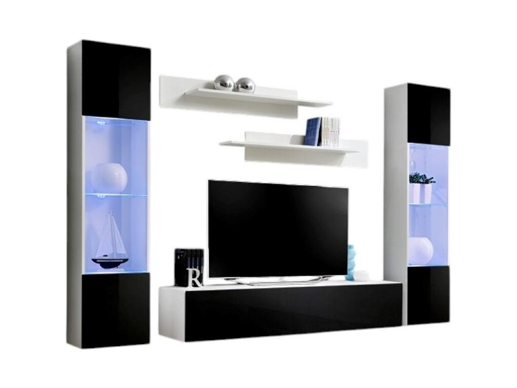 FLY A3 TV unit, white and glossy black LED design - Modern and trendy wall-mounted unit for your living room RPVZ40626