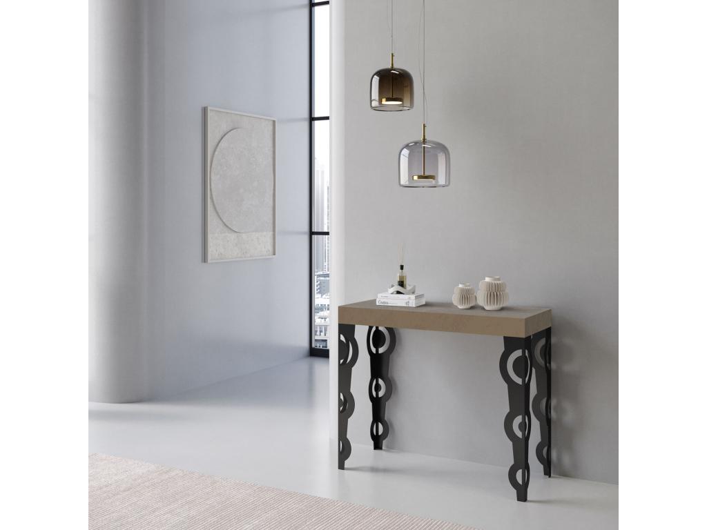 Extendable console 90x40/196 cm Karamay Small Premium Domopure Anthracite frame BBOZ03151