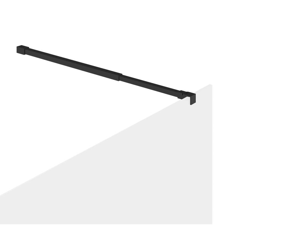 Walk-in shower enclosure - Matte black - 140x200 cm - Domopure BCEY39995