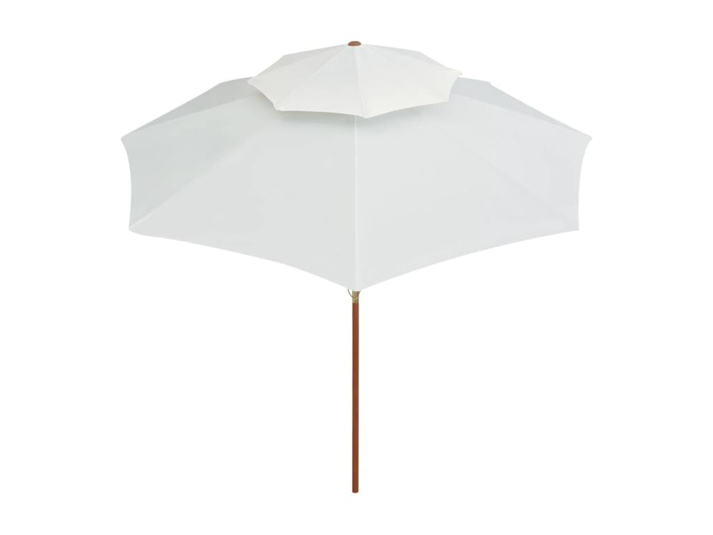 Terrace parasol 270x270 cm Wooden pole Cream white AAFA27900