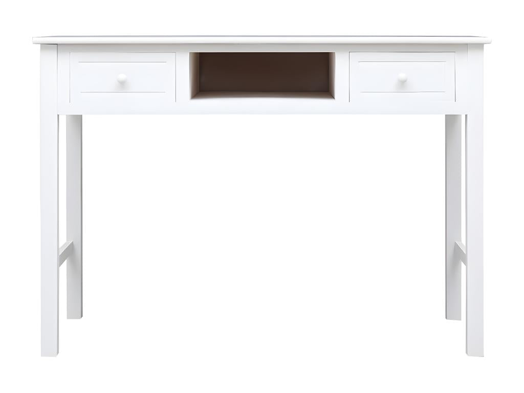 White Desk 108x45x76 cm Solid Paulownia Wood ZSTG08720