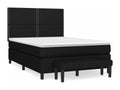 Upholstered bed base with mattress, black, 140x200 cm, fabric NUGX73595