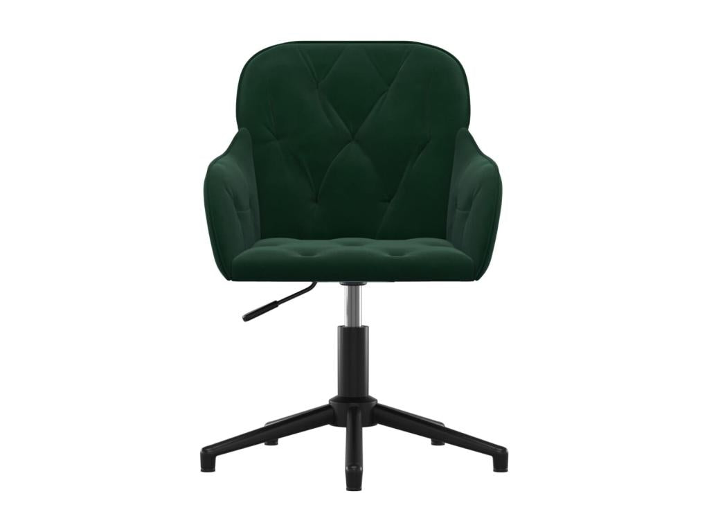Dark Green Velvet Swivel Office Chair