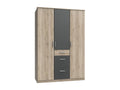 Wardrobe Closet Storage Unit Imitation Oak San Domopure Graphite Trim OXQB06782