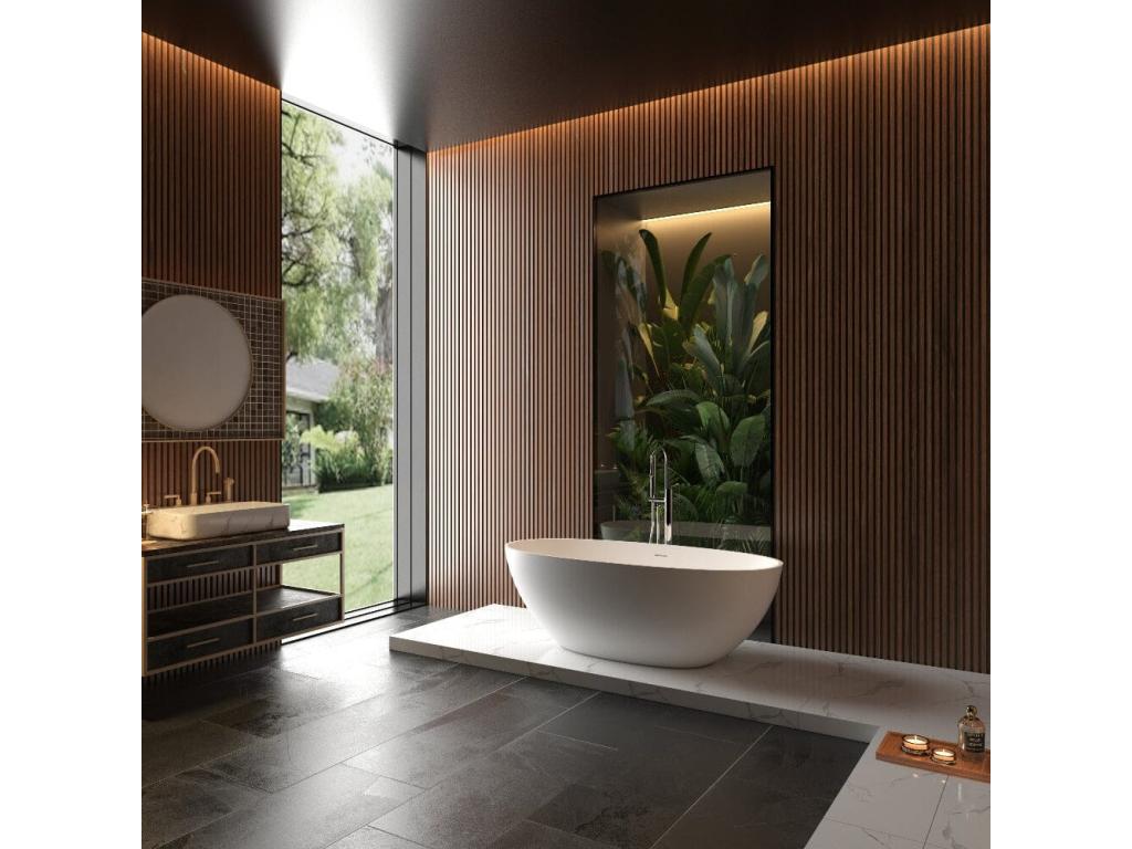 Chicyla 165cm Oval Solid Surface Freestanding Bathtub PHHG26918