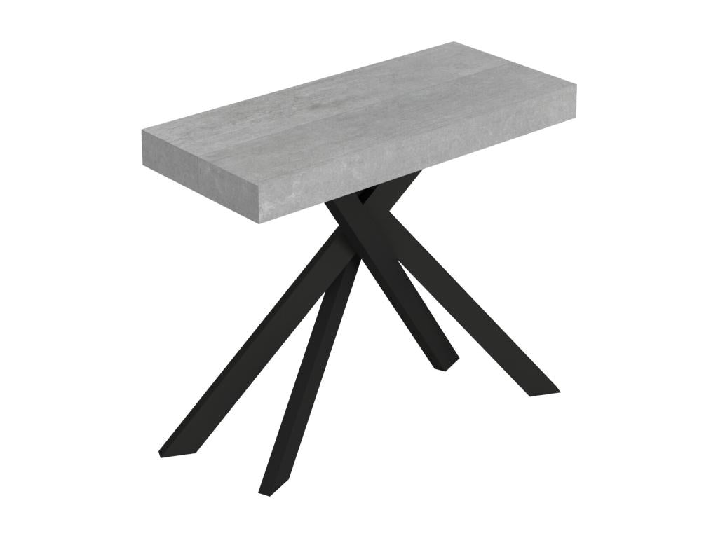 Extendable console table 90x40/300 cm Saki Premium concrete with anthracite legs RVZB34125