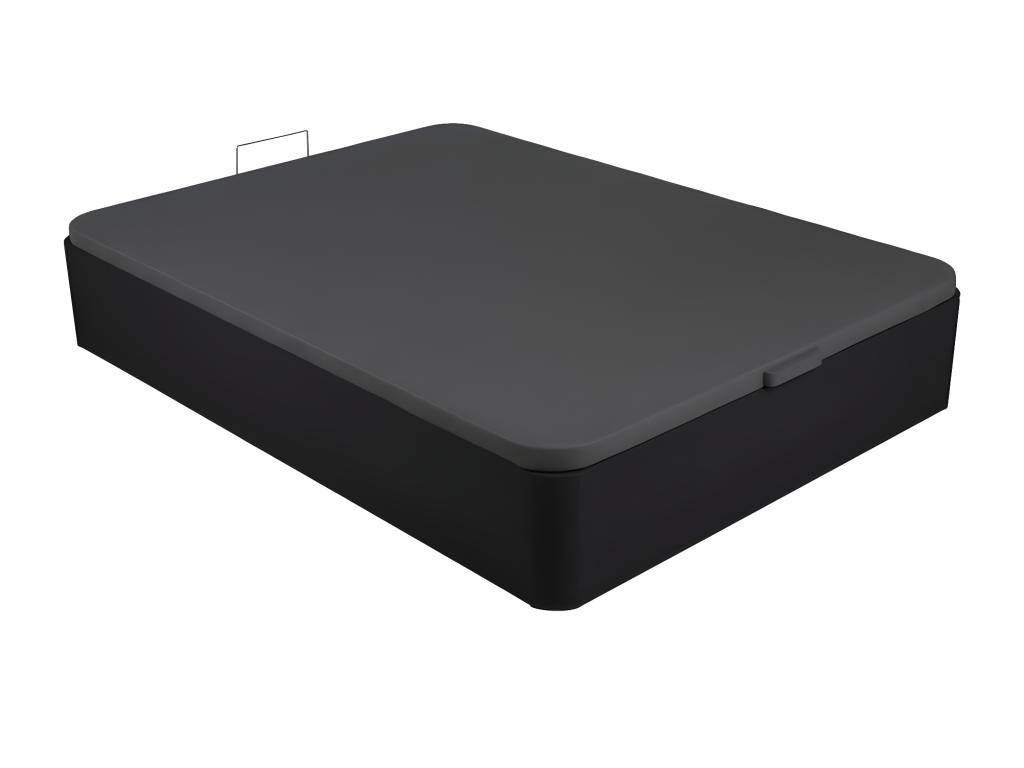 140x190 cm storage bed base in faux leather - Matte black - Chicyla VGVY44717