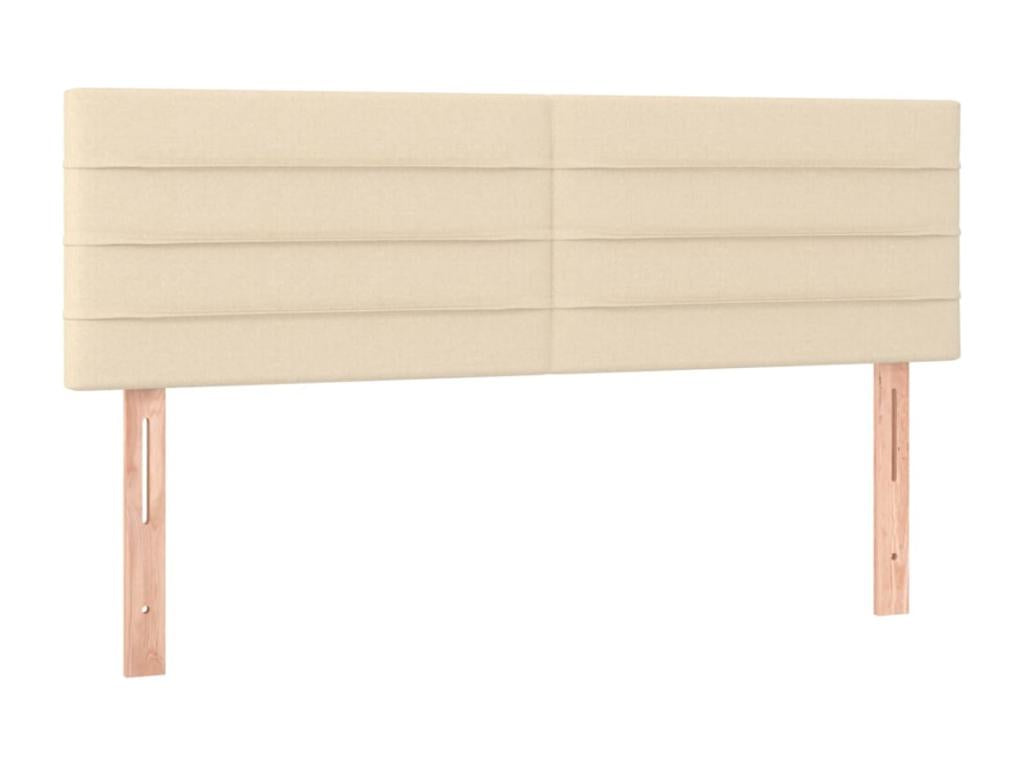 Upholstered bed base with mattress, Cream, 140x200 cm, Fabric QMKL24106