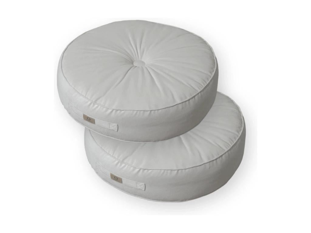 Set of 2 velvet floor cushions, 60cm diameter, set of 2 - light grey KUBJ60627