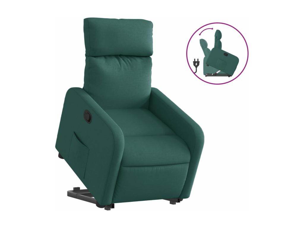 Dark green fabric reclining armchair JPQT04319