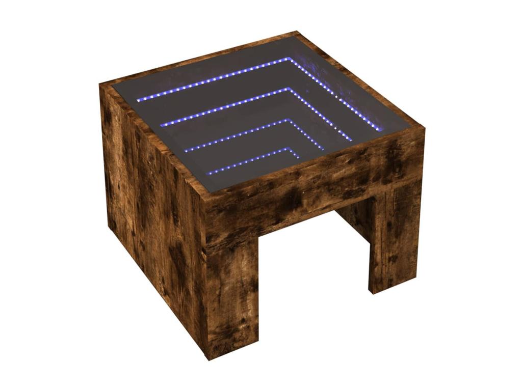 Bedside table with infinity LED, smoked oak, 40x40x30 cm, XRCC13221