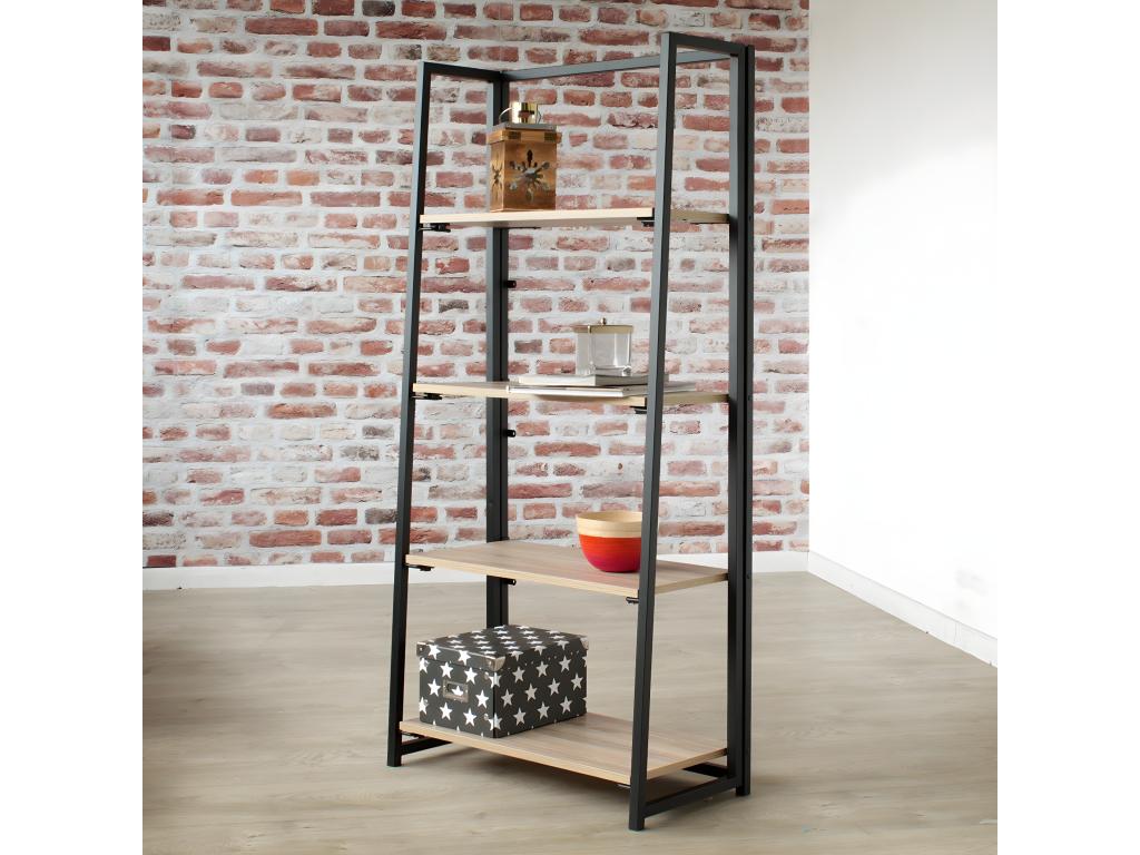 Industrial-style 4-tier folding shelf QGEJ40247