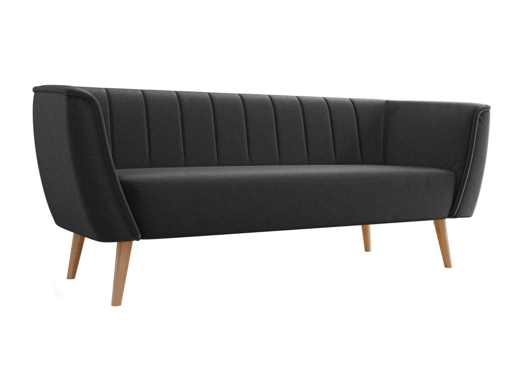 Domopure 103 Black Sofa 182x74x75cm Upholstery Wooden Legs PLDS09540