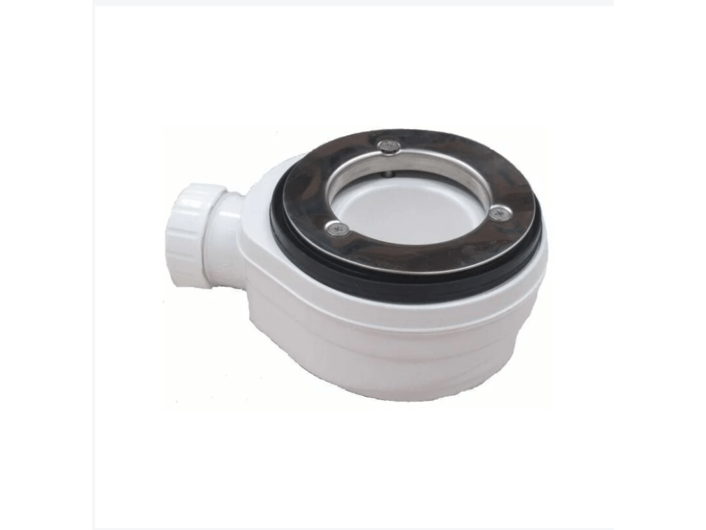 65x70 cm Shower Tray, Meublori Extra Thin Line, Beige RAL 1019, in Synthetic Resin and Marble Powder with Freestanding Drain