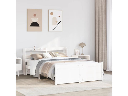 Bed frame with headboard, mattress not included, white, 150x200 cm NOYF84013
