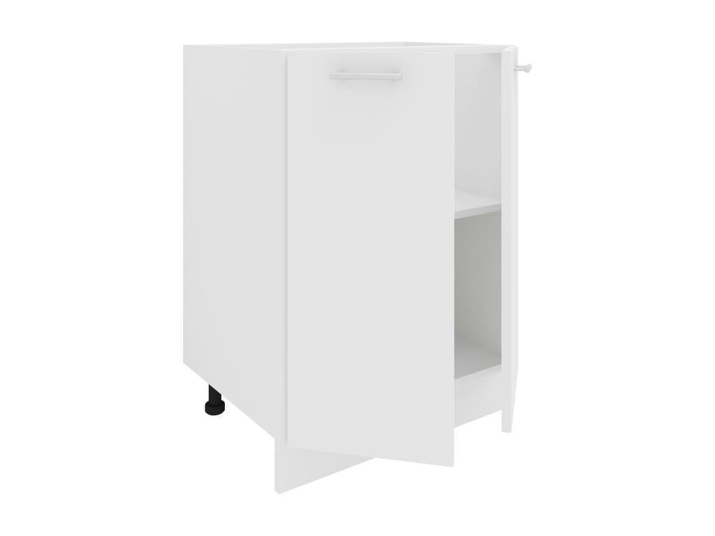 Domopure Kitchen Cabinet, 60cm Wide, Hinged Doors, Esilo White Kitchen Base Unit PPDB09703
