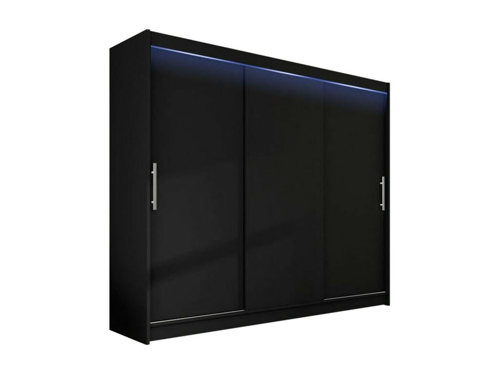 Chicyla 118 Black Wardrobe 215x250x58cm Sliding Wardrobe Doors FLML52852