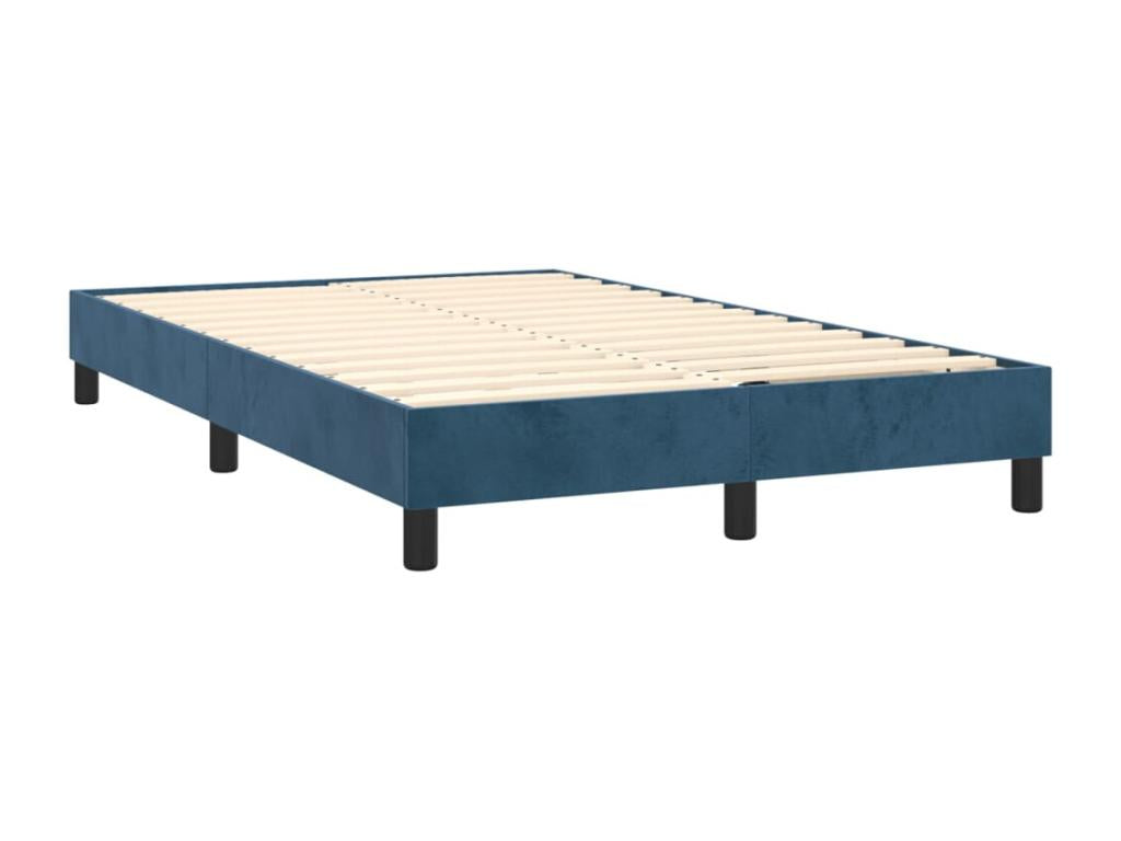 Upholstered bed base and mattress, Dark Blue, 120x200cm, Velvet, RZQO02016