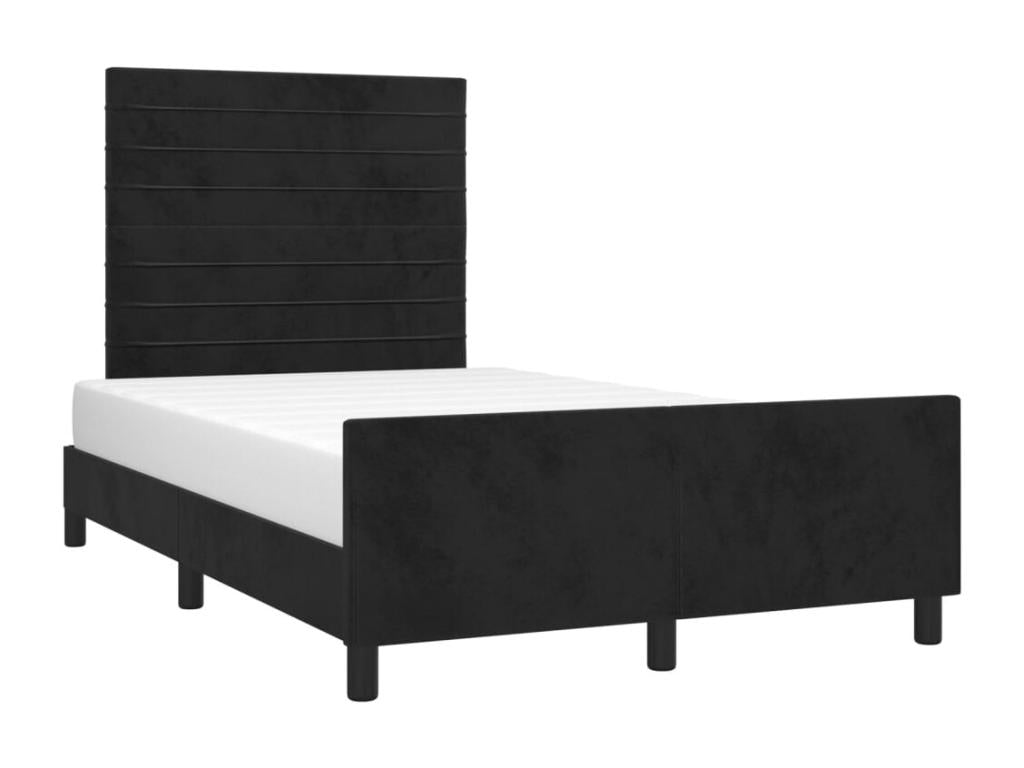 Bed frame with black headboard 120x190 velvet EMHW76948