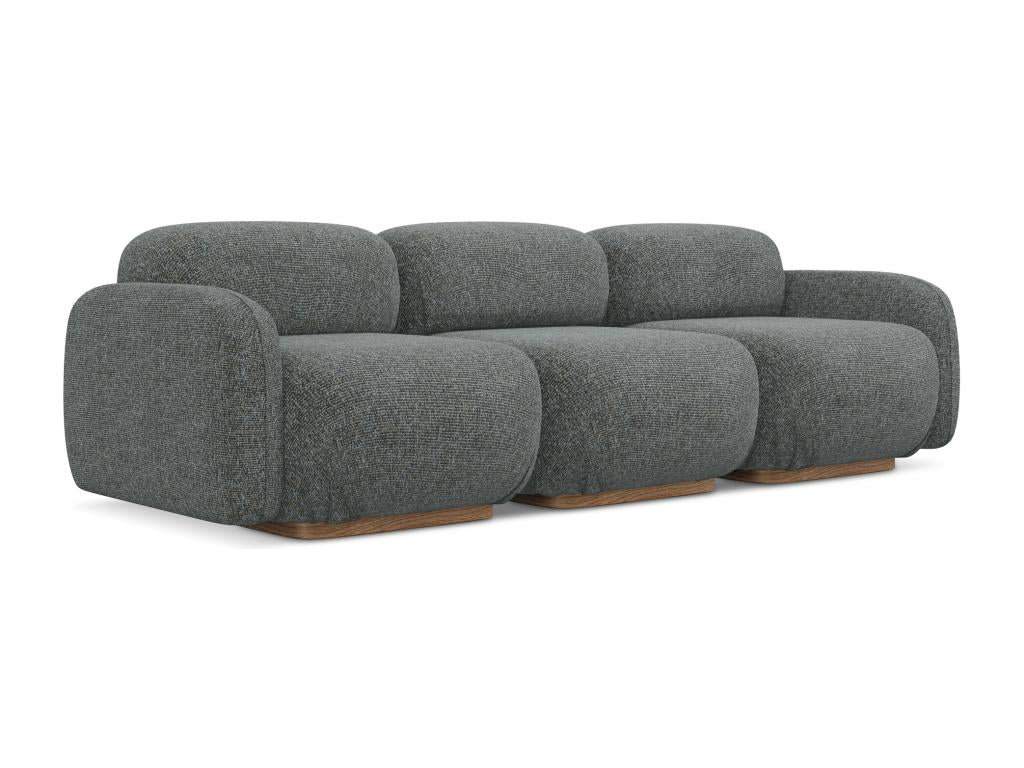 Modular 4-seater sofa in textured fabric - steel - Chicyla OULZ61672