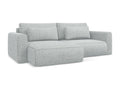 Domopure UZPE30265 2.5-seater left-hand corner sofa bed in textured fabric - silver