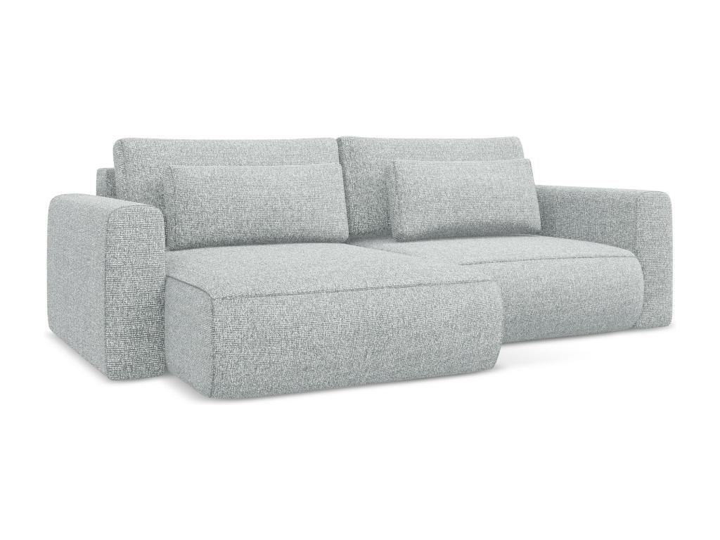Domopure UZPE30265 2.5-seater left-hand corner sofa bed in textured fabric - silver