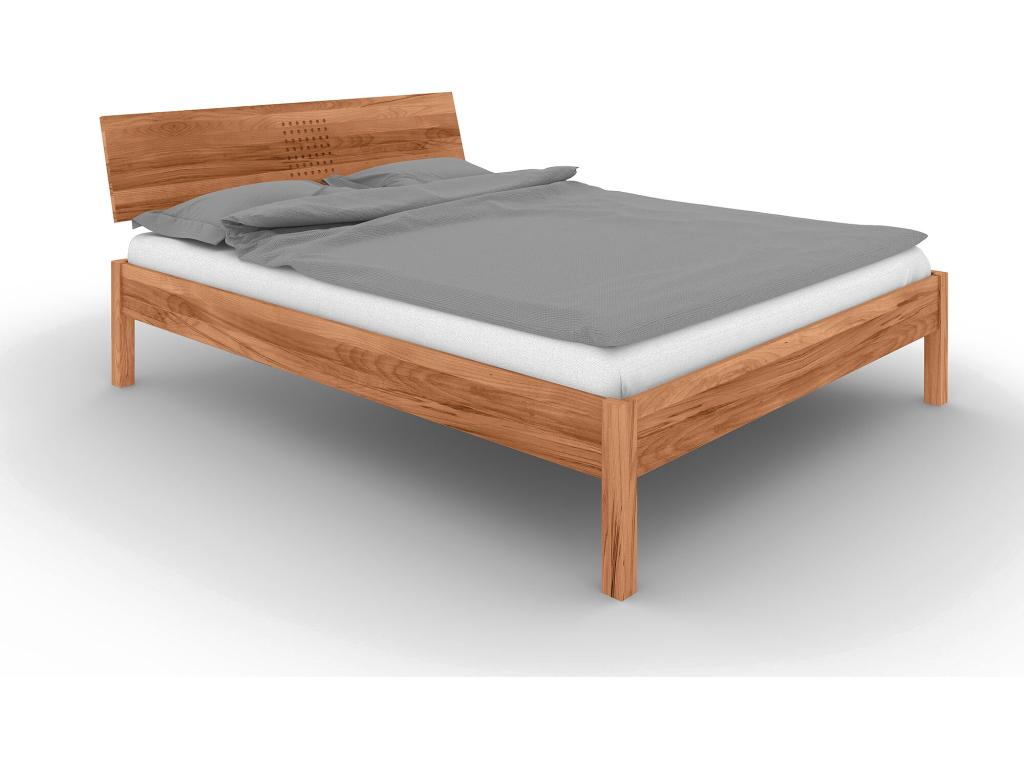 VENTO - Bed with headboard in natural oiled beech heartwood 100x200
