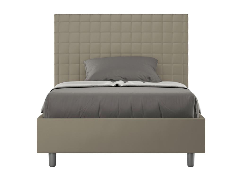 Single bed with upholstered slatted base 120x200 cm cappuccino faux leather Sunny KYIQ26367