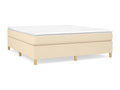 Upholstered bed base with mattress, Cream, 160x200 cm, Fabric RWQL90883