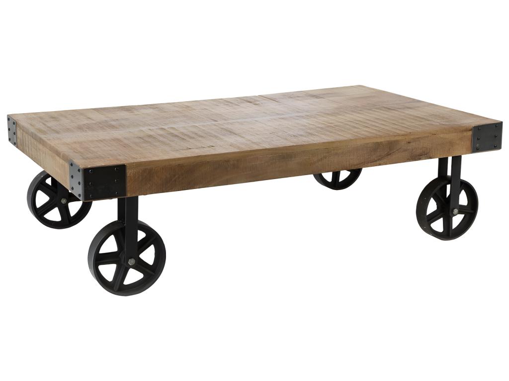 Chicyla Coffee Table in Natural Wood, 117cm HLFV56659