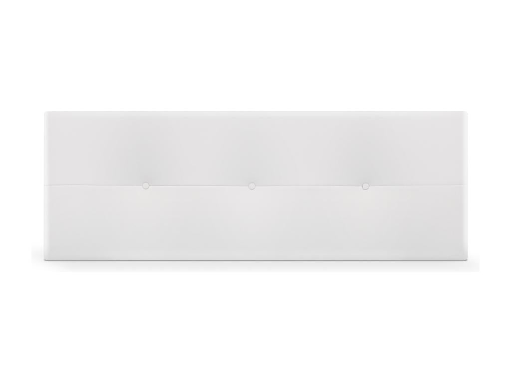 Domopure Faux Leather Headboard with Buttons 135x50cm for 120/135cm Beds - White ANHY46044
