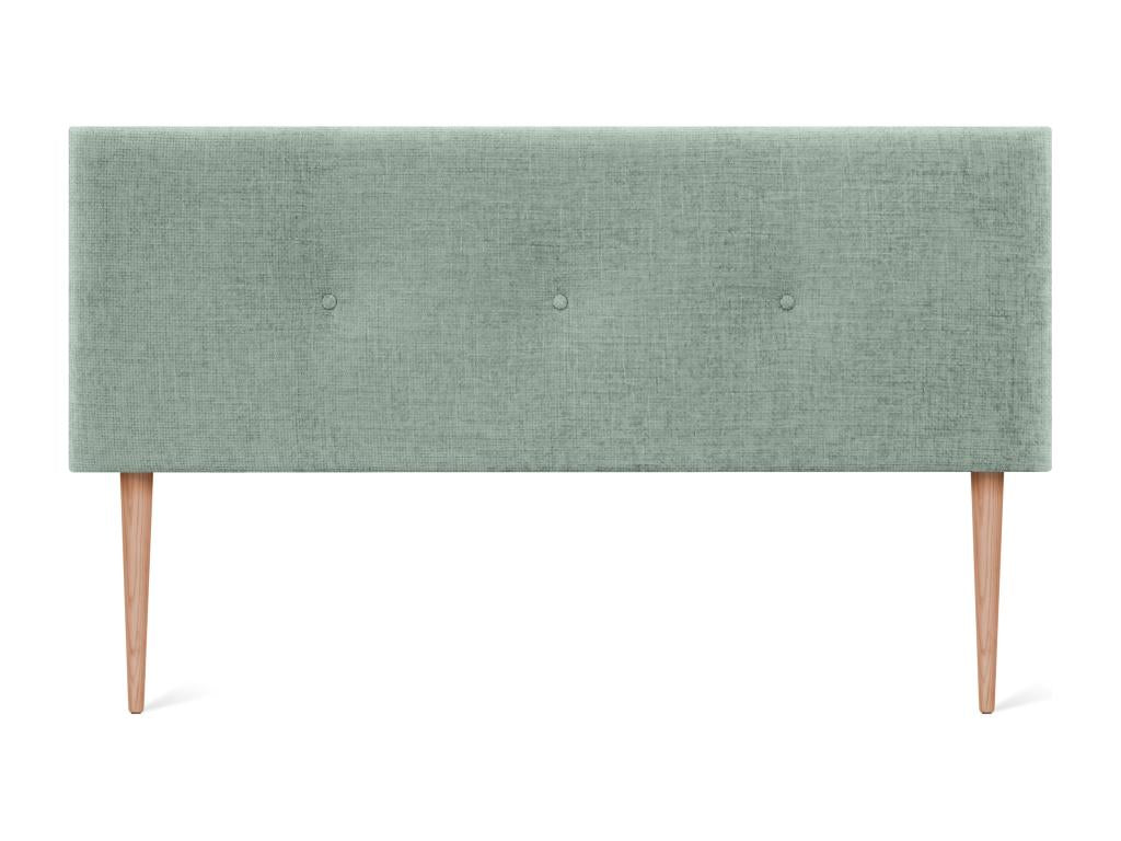 Chicyla Natural Wool Headboard with Buttons 150x105cm with Legs for 150cm Beds - Green DOSE68825