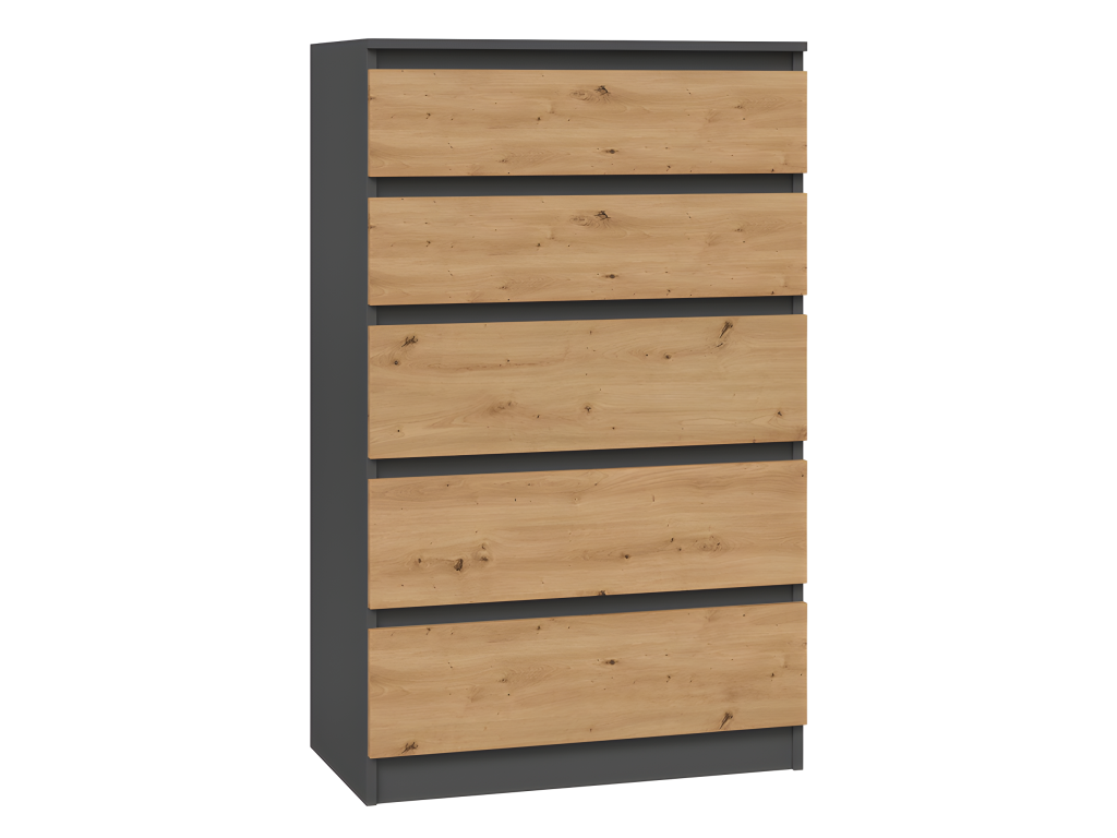 Domopure - Modern 5-Drawer Chest - 70x40x109.5 cm - Storage Unit - Scandinavian Style FYXP64726