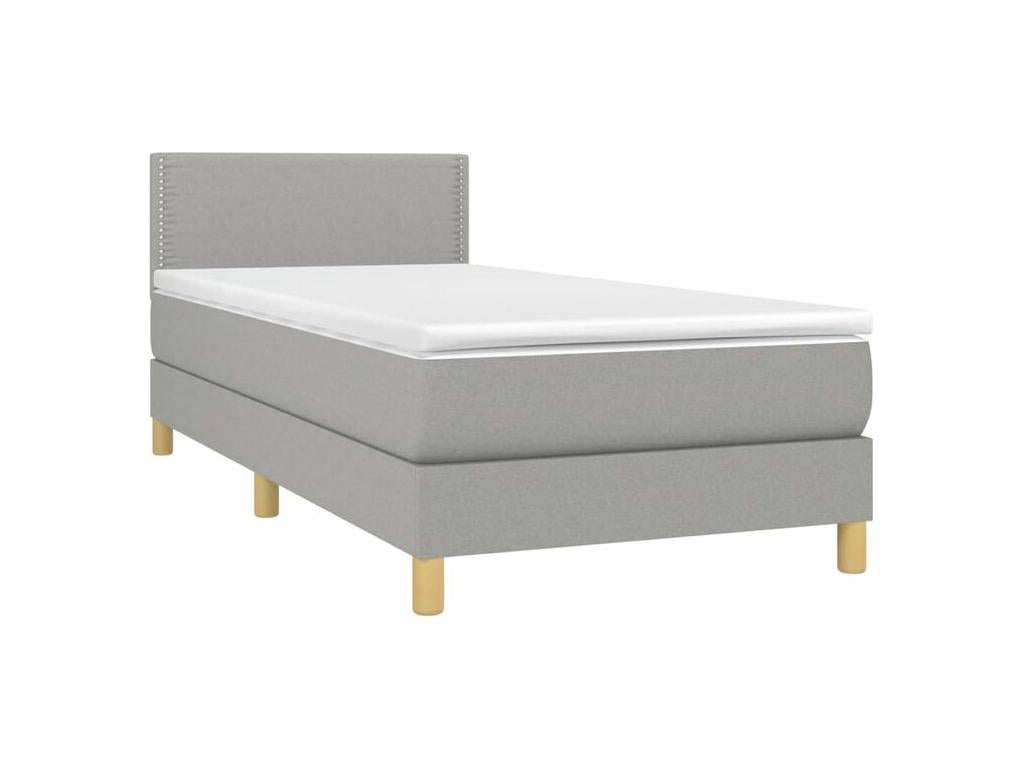 Chicyla bed base with mattress and LED, light grey, 80x200 cm, XZQG97293
