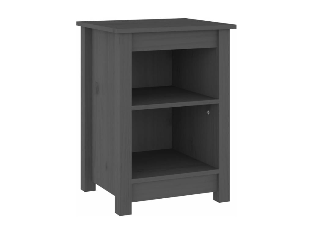 Grey bedside table 40x35x55 cm Solid pine wood PGYP56420