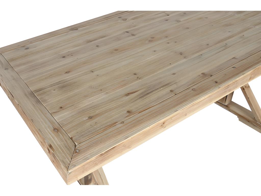 Dining table, wooden dining table, natural color - length 200 x depth 100 x height 80 cm SMNW09913