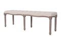 Linen Bench, Solid Wood, 150x40x48 cm, Cream White PWBD53340