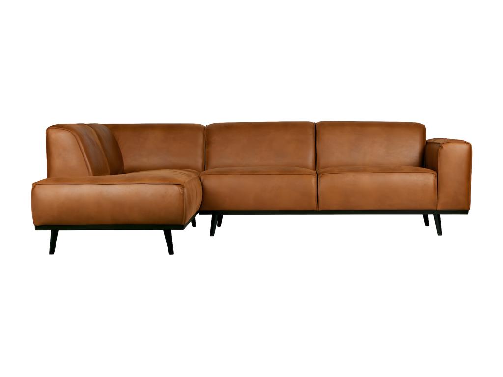 STATEMENT - Left-hand corner sofa, 4-seater, cognac eco-leather, CLAS17789