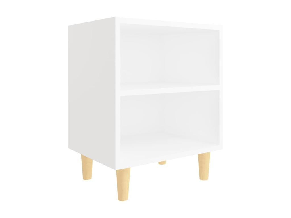 Bedside table with solid wood legs, white, 40x30x50 cm, RFAI44984