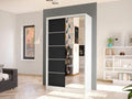 Chicyla 166 Wardrobe White - Black 200x100x58cm Sliding Wardrobe Doors HJCN68047