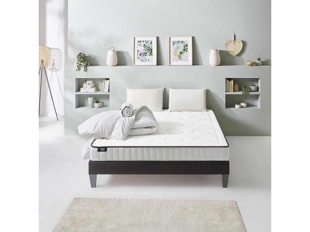 Chicyla - CRISTAL Ready-to-Sleep Pack 90x190 cm - Memory Foam Mattress, Wooden Slatted Base, Accessories FHKP39335