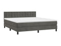 Upholstered bed base and mattress, Dark Grey, 180x200cm, Velvet, LKNU81377