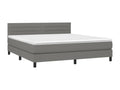 Upholstered bed base and mattress with LED lighting, Dark Grey, 180x200 cm, Fabric NXCV21506