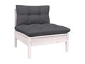 9-piece garden furniture set with cushions, white pine wood BUZV24491