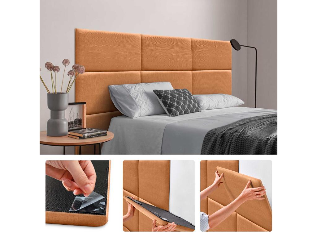 Domopure Set of 1 Self-adhesive Linen Wall Panel, Sound Absorbing, Shockproof, and Headboard, Domopure 60x40cm x1 MSXH66811