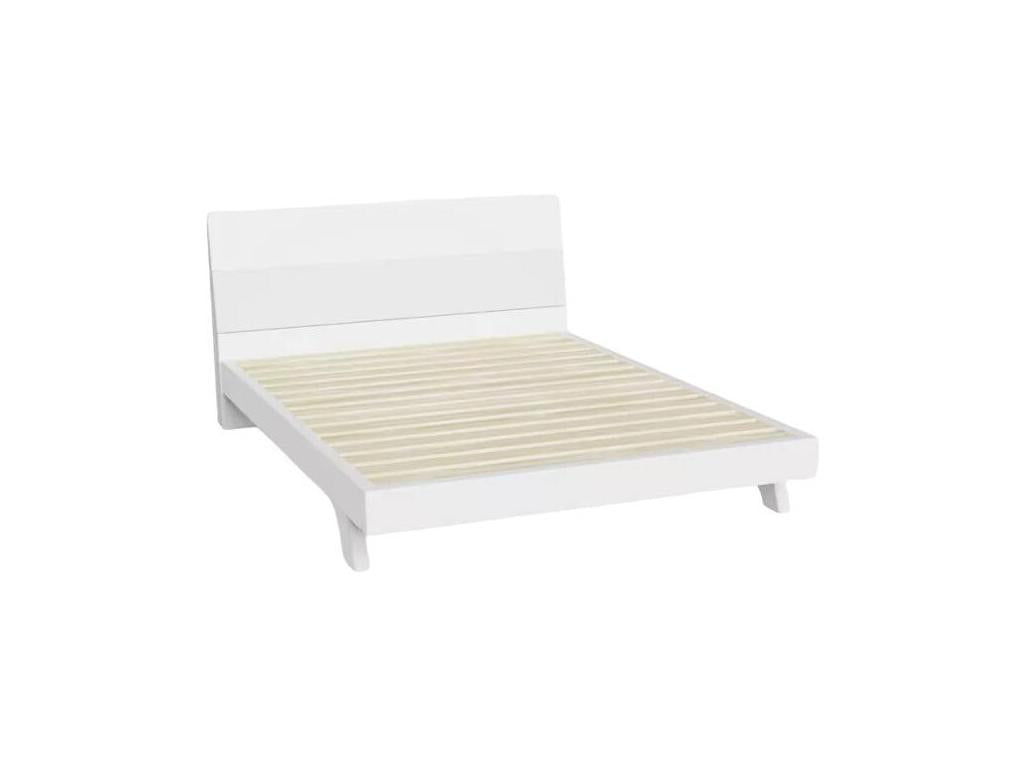 Domopure OXJI24878 160x200cm Wooden Double Bed with Minimalist Slatted Base