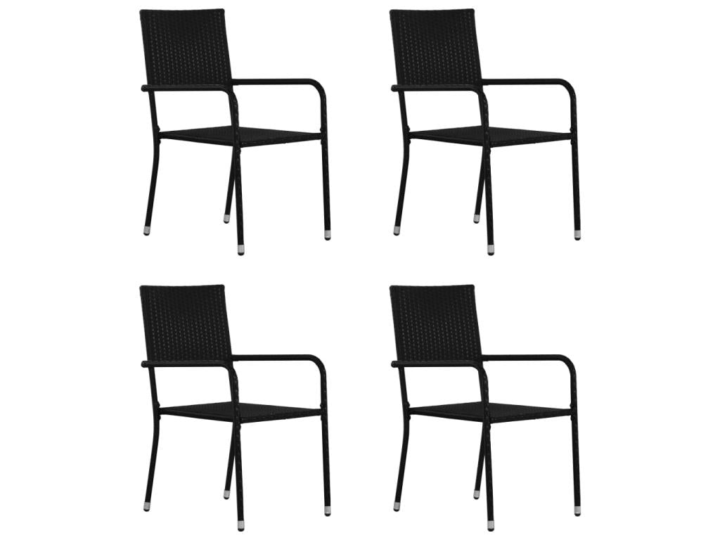 5-piece garden dining set, black, 3 pieces, YXWK53861