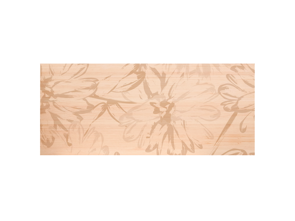 Natural pine wood headboard with print, 150x80cm - Chicyla BUUH43188