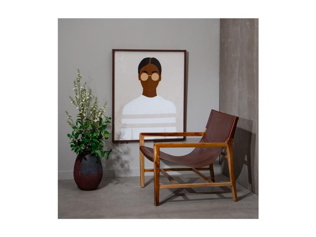 Domopure Teak/Brown Leather Armchair - Domopure n 2 GYIZ35978